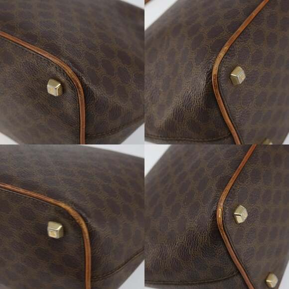 CELINE Macadam Canvas Hand Bag Pvc Leather Brown Gold - Picture 10 of 12